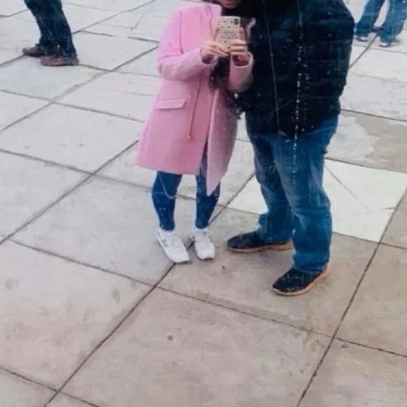 NEW J.Crew Pink Nello Gori Italian Stadium Cloth Wool Cocoon Coat Size 00 - Picture 6 of 9